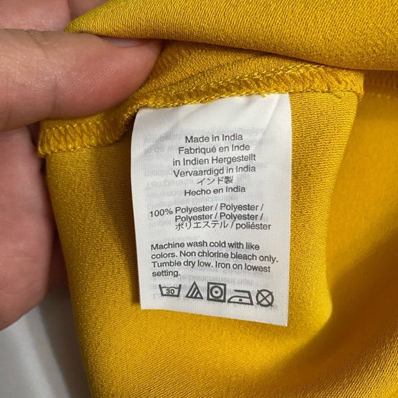 J. Crew Drapey Crepe Faux Wrap Blouse Rich Yellow Golden Women Size 12 - Picture 13 of 13